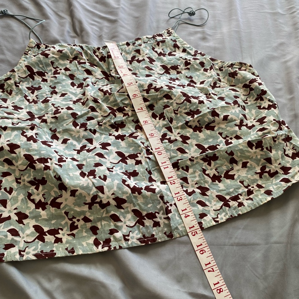 ROUTE RT 66 SPAGHETTI STRAP FLORAL BROWN GREEN BLOUSE WOMEN - Size Large - Picture 4 of 5